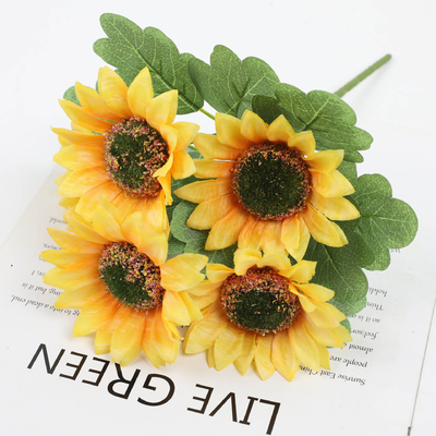 Un buen precio. Simulación de flores de girasol estilo rural girasol hogar hotel boda seda decoración de flores ornamento exterior ramo mayorista en línea