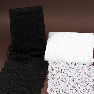 17cm de ancho, aro de encaje, decoración de accesorios ampliados, tela ancha en blanco y negro, empaque de ramos DIY, coincidencia