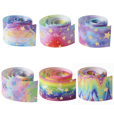 Cinturón de Meisida con hilo de 3,8 cm cinta de oro caliente y plata estrella de arco iris gradiente de color cinta mayorista