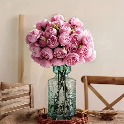 Un buen precio. Proyecto de decoración de flores de té de rosa simulado para exteriores Fabricante mayorista Fotografía de bodas de flores de rosas falsas Requisitos de decoración en línea