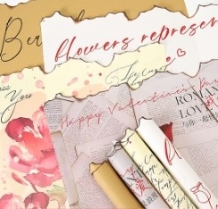 Papel de arte para amantes de las llamas Papel de embalaje retro de flores de piel de vaca