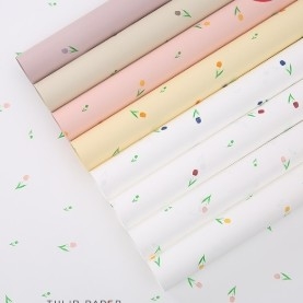Un buen precio. 57*57cm Fashion Tulip Ouya Paper Papel de embalaje de flores florales a prueba de agua en línea