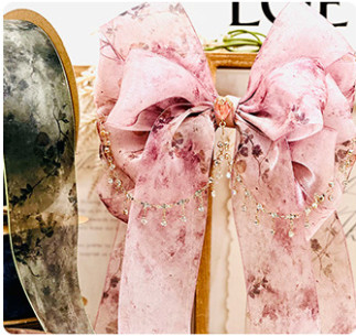 Estilo antiguo, seda teñida de flor de ciruela, accesorios para el cabello hechos a mano, materiales decorativos Hanfu, paquetes de flores, cintas decorativas