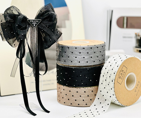 Rollo de cinta de regalo de 4 cm con puntas y arrugas de árbol Ideal para envases de flores y accesorios de sombreros