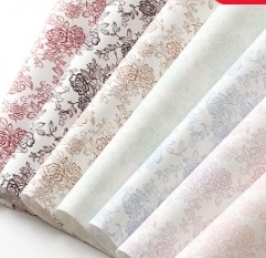 Un buen precio. Papel de embalaje 3D Papel de llave de algodón Papel de embalaje de flores en línea