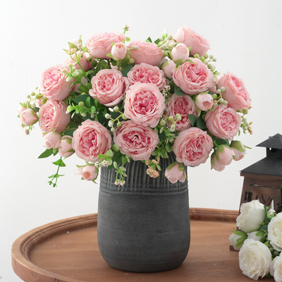 Un buen precio. Paisaje de primavera, peonías en ciernes, flores artificiales, peonías, rosas, adornos para el hogar, ramos de bodas, señales de tráfico, decoraciones de mesa en línea