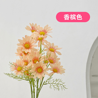 Un buen precio. Buquete de margaritas simulado, flor falsa de manzanilla, flor de seda de plástico, decoración del hogar, accesorios de fotografía, flor simulada en línea