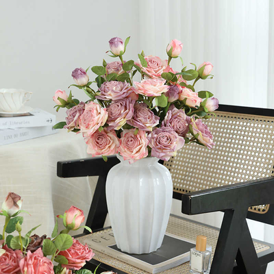 Un buen precio. Rosa carbonizada biónica, flor artificial, flor de salón y mesa de comedor de alta gama, decoración de ramos, flor artificial, rosa, ramo de bodas en línea