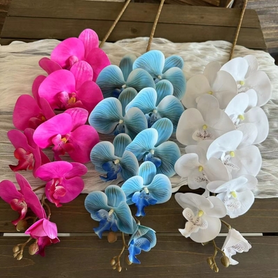 Un buen precio. Flores artificiales de Phalaenopsis con un toque de alta gama, flores artificiales para bodas y decoración del hogar, comercio exterior transfronterizo al por mayor en línea