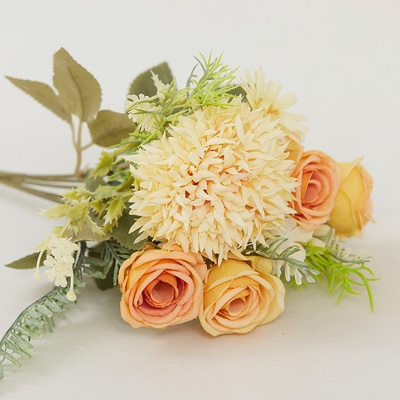 Un buen precio. Simulación de flor de bola espinosa rosa combinación de flor decoración de hotel ropa de flores falsas equipaje decoración de seda flor de la cabeza de la flor de la flor artificial en línea