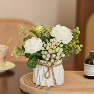 Un buen precio. Ornamentaciones florales artificiales nórdicas frescas y ligeras, flores artificiales para el salón, flores secas, decoraciones de mesas de café, flores de mesa de comedor, arreglos florales de seda en línea