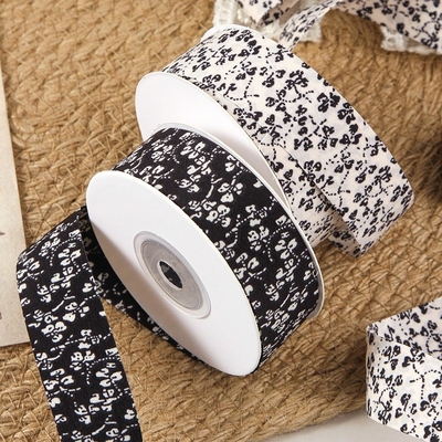 Un buen precio. Tipo japonés cinta floral pequeña fresca de doble cara con bordes rectos, tela gruesa, banda de cabeza de arco, cinta de embalaje de flores frescas en línea