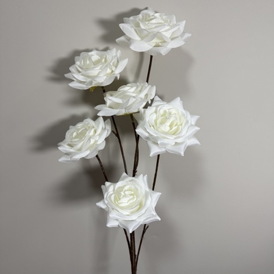 Un buen precio. Falsas flores Simulación de flores 6 cabezas Rosa Bundle Casa Decoración de la sala de estar Fotografía Requisitos de la boda Simulación de la boda Flor mayorista en línea