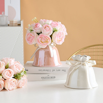 Un buen precio. Flores artificiales de rosas de alta gama, decoraciones florales artificiales, ramos de flores secas, decoraciones de salón y mesa de comedor, flores de plástico, adornos florales de seda en línea
