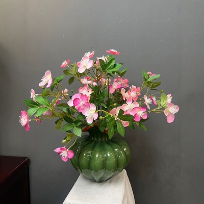 Un buen precio. Flores artificiales, begonia, hortensias, flores artificiales de lujo ligero, mesa de café interior del hogar, mesa de comedor, adornos de paisaje, exhibición y decoración de arte floral en línea