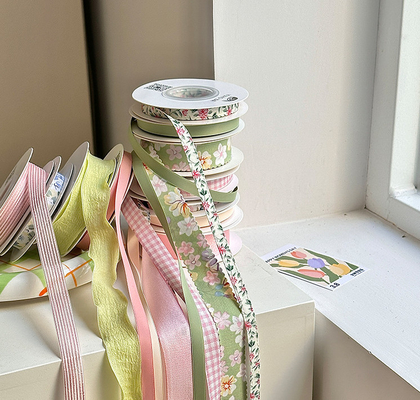 Alta tenacidad Fanhua rosa serie verde cinta flor ramo correa horneado productos de fiesta bricolaje materiales florales cinta