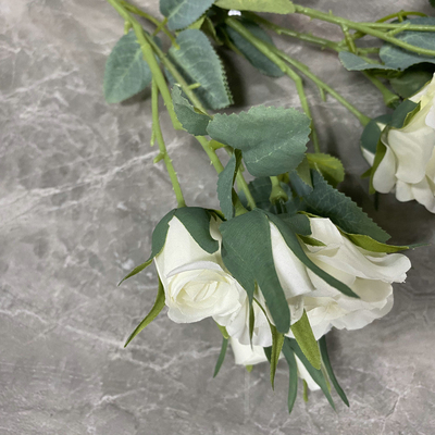 Un buen precio. 5 rosas de ensueño boda Decoración de flores portátil Arreglo de flores Ornamento floral seco Simulación de rosa Bundle en línea