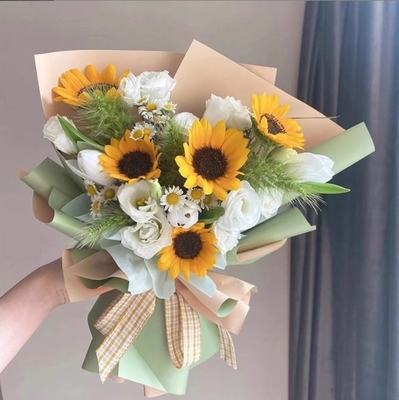 Un buen precio. Papel de envoltura de flores, papel de envoltura de flores espeso e impermeable, ramo de flores de doble cara de dos colores de estilo coreano, material de rosa, papel Oya en línea