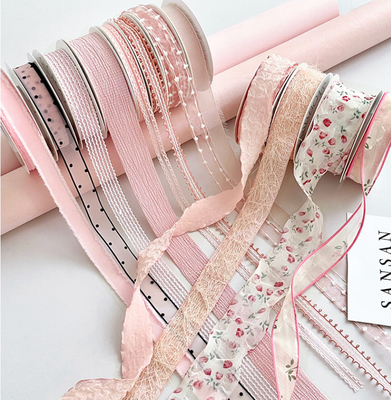 Rizhao Honey Series Ribbon Flower Bouquet Decoration Float Floral Hecho a mano Embalaje de regalos de bricolaje correas de poliéster Material de color