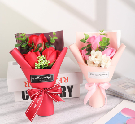 Simulación de regalo creativo Rosa Bundle Flower Sabón
