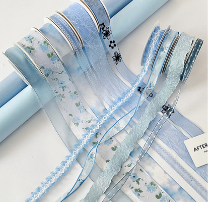 Un buen precio. Serie de búsqueda del sueño oceánico azul hecho por el hombre Cinta de embalaje Ramo de flores Material de decoración floral por lotes Hecho a mano DIY en línea