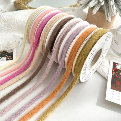 Un buen precio. Ramo de flores de cinta hueca de felpa ecológica hecho a mano para Navidad, bolsa de regalo de bricolaje, correas para atar pasteles en línea