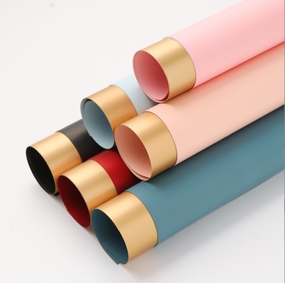 Un buen precio. Gran inauguración del papel Jincai! ¡Cesta de flores, papel de envoltura de flores Ouya dorado de dos colores, ramo, materiales de envoltura de flores, arte floral artesanal en línea