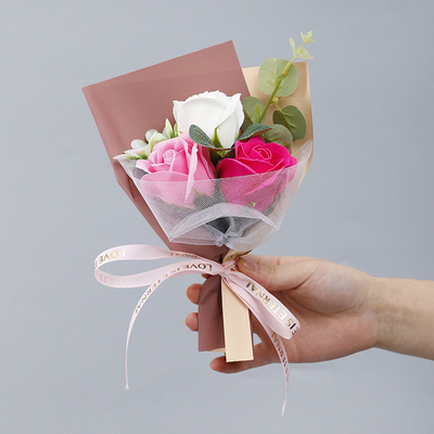 Mini ramo de San Valentín, jabón de rosas, flor eterna, caja de regalo de aromaterapia, regalo de recuerdo DIY mayorista