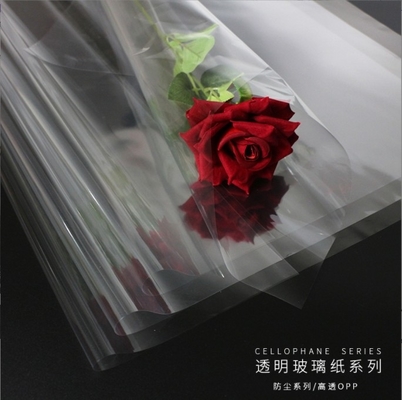 Papel de celofán transparente para envolver flores, rollo de materiales de embalaje para arte floral, en 58*58cm, densidad y transparencia
