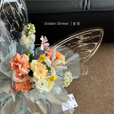 Un buen precio. Papel de envoltura de flores de celulosa de mariposa cristalina para tiendas de flores en línea