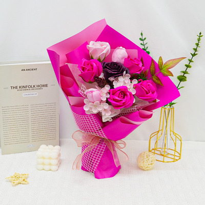 Un buen precio. Ramo de jabón de rosas mixtas, regalo del Día de San Valentín del Festival Qixi, ramo de jabón de mano producto terminado transfronterizo en línea