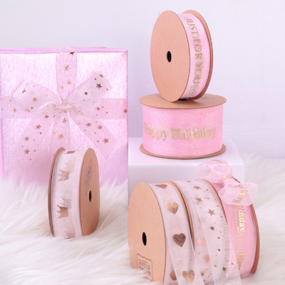 Un buen precio. 9cm/9m Cinta rosa para el día de los niños Perfecto para DIY Regalos portátiles Decoración de pastel de cumpleaños y correa de regalo en línea