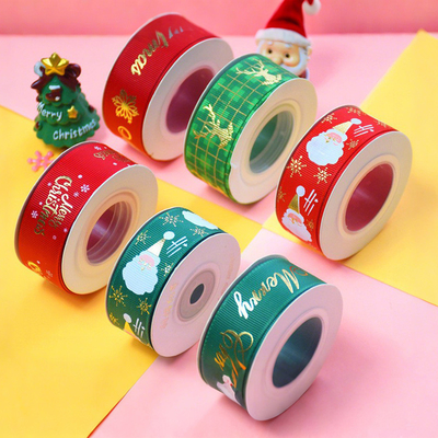 Un buen precio. Cinturón de Navidad personalizado Artesanías de bricolaje con cinta de cinta estampada en caliente y decoración ecológica en línea