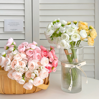 Un buen precio. Flor de simulación de loto de viento Ins, flor falsa, salón de bodas, ramo, decoración del hogar simple y fresca, accesorios de fotografía en línea
