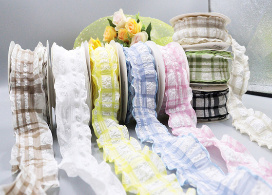 Lavable estilo japonés y coreano Puff Grilla de arrugas Banda de cabello Accesorios de embalaje Arco de flores borde de natación Grilla cinta hecha a mano