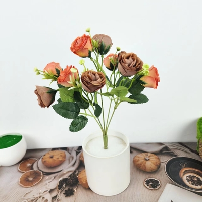 Un buen precio. Simulación de rosa de la boda de mano Decoración de flores Simulación de pintura al óleo de rosas Flor seca Bouquet High End en línea