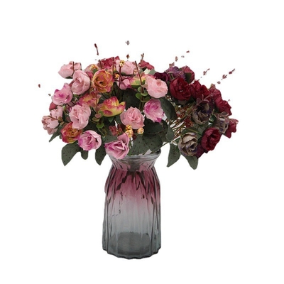 21 rosas de diamante, decoración de paquete de rosas de otoño de 7 tenedores, decoración de la casa de la boda, flores falsas