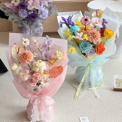 Papel de envoltura de flores de Phalaenopsis mate para el Día de la Madre, papel de envoltura de ramos de flores impreso a prueba de agua, materiales de arte floral a prueba de agua, floristería