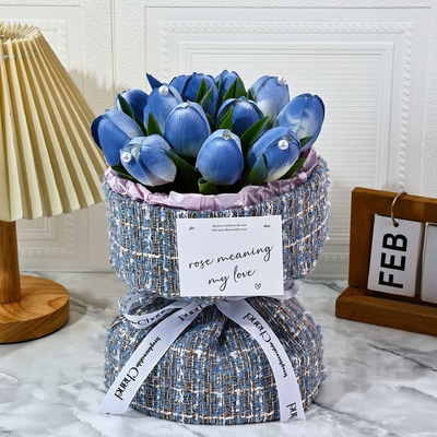 Un buen precio. Ramo de jabón de tulipanes, estilo fragancia pequeño, Festival Qixi, Día de San Valentín, regalo del Día del Maestro para novio y novia, ramo de jabón en línea