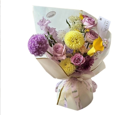 Un buen precio. Tienda de flores DIY Arte Qixi Papel de envoltura de flores de iones dorados en papel Hansu con película de gelatina de borde dorado en línea