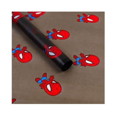 Bestseller de comercio transfronterizo Magic Edge papel mate, dibujos animados Spider-Man papel de envoltura de flores, papel coreano semitransparente impermeable
