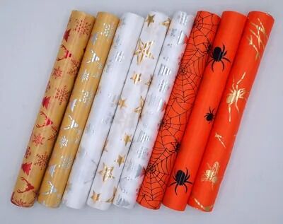 Un buen precio. Papel de regalo con borde dorado de nuevo estilo en línea