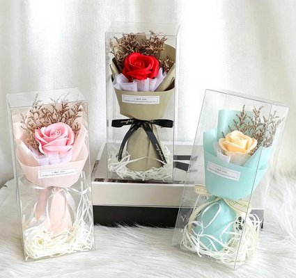 Un buen precio. Flores creativas jabón artificial flores de rosa hechas a mano flores perfumadas rosa ramo de una pieza rosa para el día de San Valentín en línea