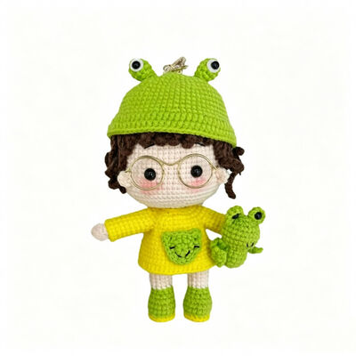 Un buen precio. Customize Crochet Handmade Mini Doll Beautiful Baby Gift Stuffed Toy Crochet Baby Doll Keychain for Girls and Boys en línea