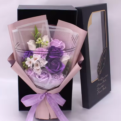 Un buen precio. Ramo de flores de jabón rosa, regalo, ramo de flores para el día de la madre, caja de regalo, nuevos productos, regalo de flores único en línea