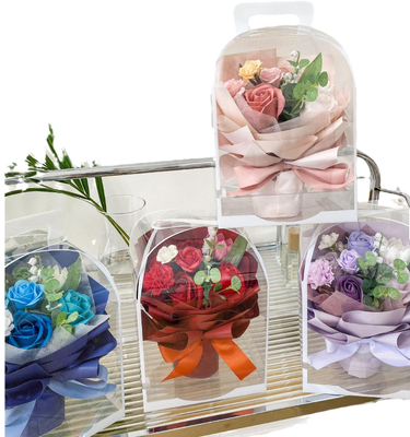 Un buen precio. Jabón rosa ramo de flores regalo para el día de la madre con bolso de regalo caja de regalo artificial clara flor de arco corbata floral rosa perfumada en línea
