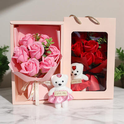Un buen precio. Bouquet de flores de jabón en forma de oso moderno hecho a mano 7 rosas Regalo creativo para el Día de San Valentín Día de la Madre Día de la Maestra en línea