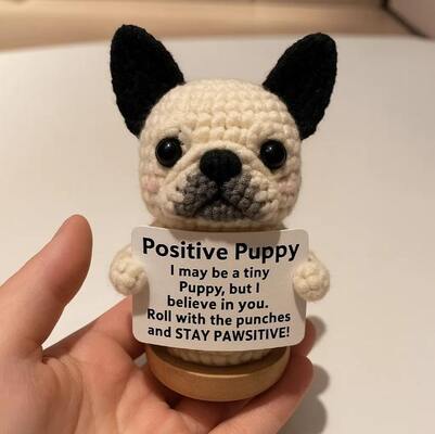 Un buen precio. Perrito de cuchillo de gancho positivo hecha a mano Muñeca de llavero anime suave de peluche con relleno de algodón ponderado para bebé o regalo de cumpleaños en línea