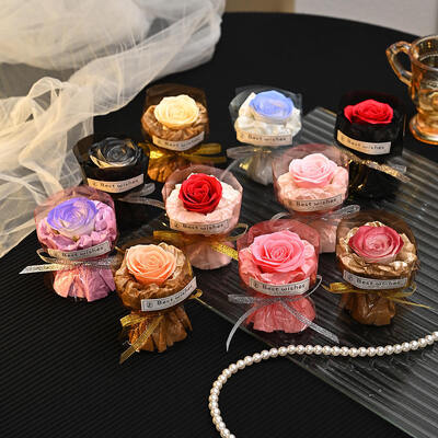 Un buen precio. Mini jabón hecho a mano rosa ramo de flores secas modelo regalo HBL006 lana espuma lino jabón flor para la boda San Valentín corporativo de la fiesta de la decoración en línea
