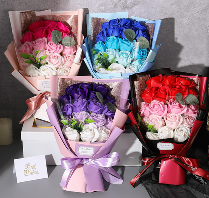 Un buen precio. Regalo para el día de San Valentín Calidad garantizada Un ramo único de jabón rosa Boquete de flores caja de regalo de jabón Boquete de flores en línea